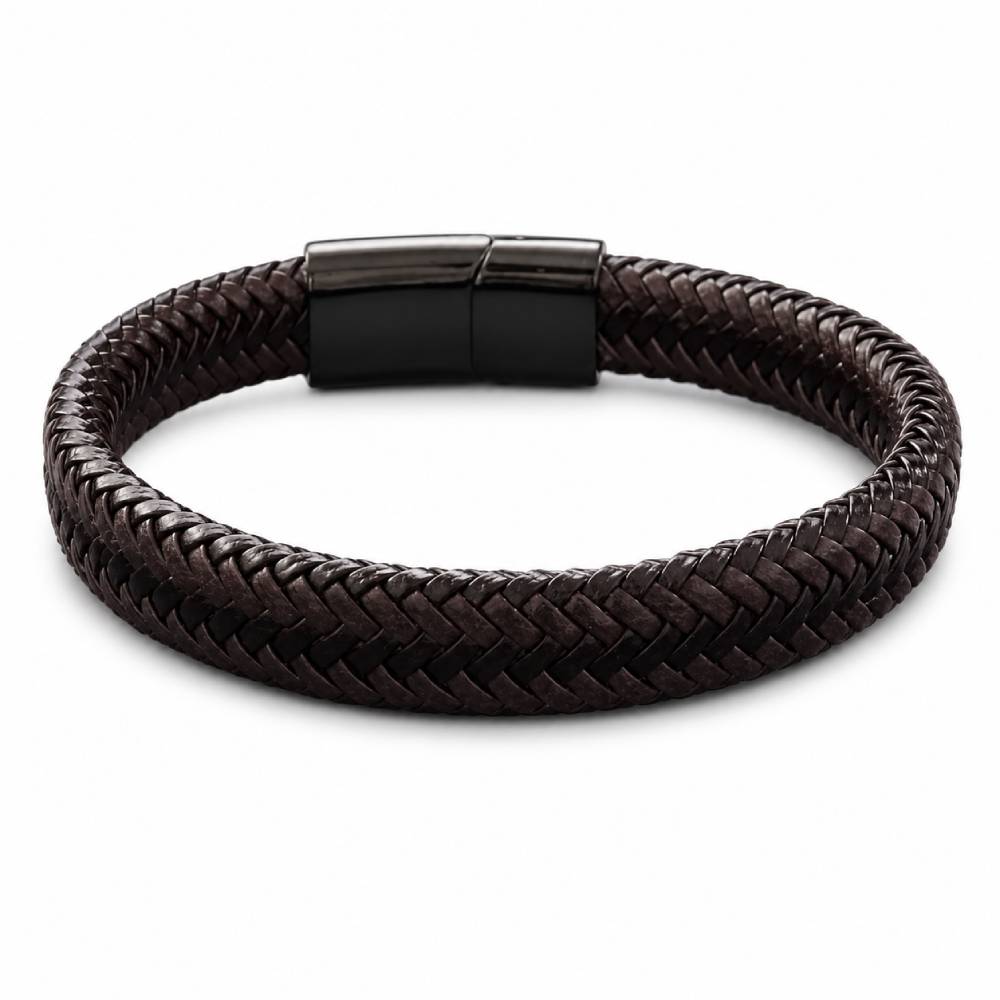 black-brown-braided-leather-bracelet-main