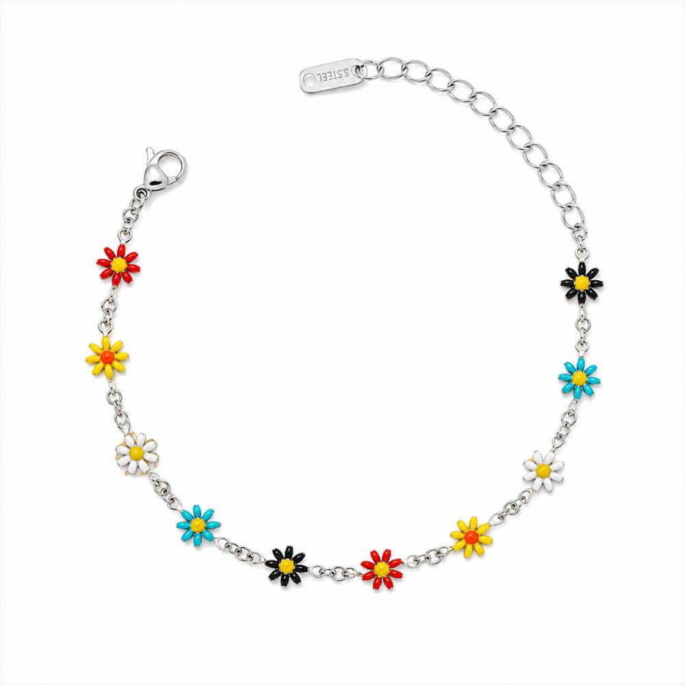 silver-colorful-daisy-bracelet-main